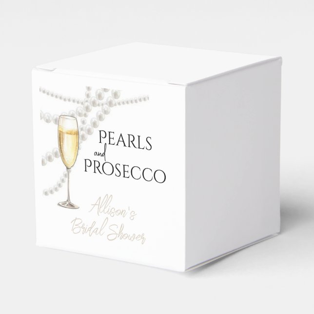 Pearls and Prosecco Favor Box (Front Side)