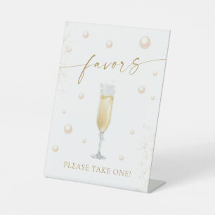 Pearls and Prosecco Favours Pedestal Sign