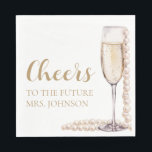 Pearls and Prosecco Future Mrs Bridal Shower Napkin<br><div class="desc">Introducing our Pearls and Prosecco Future Mrs Bridal Shower Napkins, the perfect blend of elegance and celebration for the bride-to-be! Adorned with delicate pearls and prosecco imagery, these napkins add a touch of sophistication to any bridal shower table setting. Whether you're serving cocktails, appetizers, or desserts, these napkins are sure...</div>