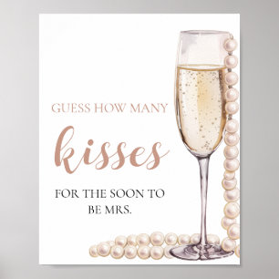 Pearls and Prosecco Guess How Many Kisses Game Poster