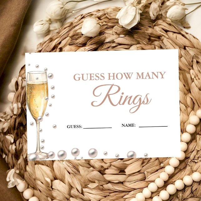 Pearls and Prosecco Guess How Many Rings Game Enclosure Card (Creator Uploaded)