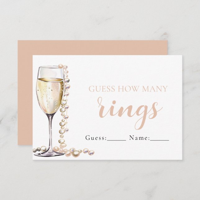 Pearls and Prosecco Guess How Many Rings Game Enclosure Card (Front/Back)