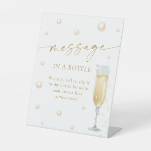 Pearls and Prosecco Message In A Bottle Game Pedestal Sign