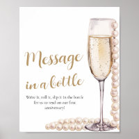 Pearls and Prosecco Message In A Bottle Sign Game