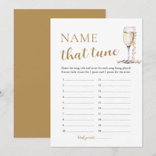 Pearls and Prosecco Name That Tune Bridal Game Invitation