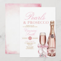 Pearls and Prosecco Necklace Bow Bridal Shower