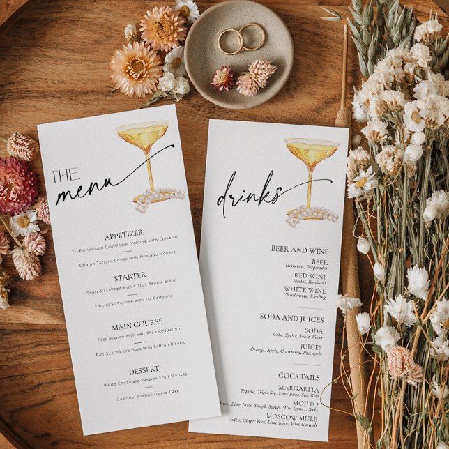 Pearls and Prosecco Neutral Bridal Brunch Bar Menu (Creator Uploaded)