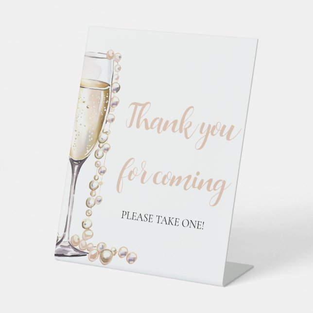 Pearls and Prosecco Thank you for coming Sign (Front)
