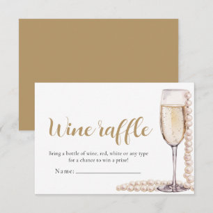 Pearls and Prosecco Wine Raffle Bridal Shower Game Invitation