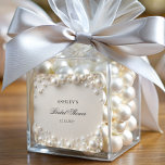 Pearls Bridal Shower Square Sticker<br><div class="desc">The item is a stunning blend of sophistication and romance, designed to celebrate the bride-to-be with timeless elegance. Set in a soft pastel colour palette, this item exudes a sense of grace and refinement, perfect for a chic and stylish gathering. Delicate, lustrous pearls elegantly embellish the design, symbolizing purity, beauty,...</div>