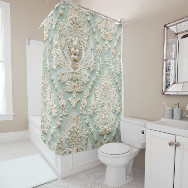 Pearls Crystals French Damask Embroidery  (In Situ)