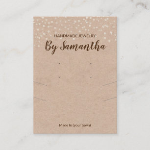 Pearls Handmade Earring And Necklace Kraft Display Business Card