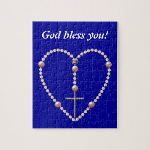 "Pearls" heart shaped Rosary Jigsaw Puzzle