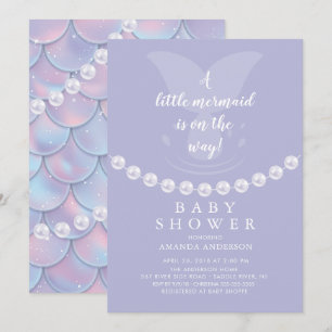 Pearls & Mermaid Baby Shower Invitation