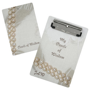 Pearls of Wisdom Elegant Mini Clipboard