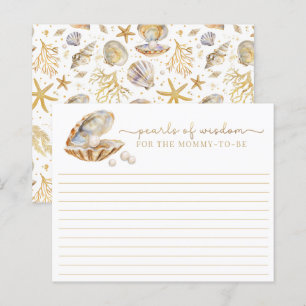 Pearls of Wisdom Summer Baby Shower Advice Card