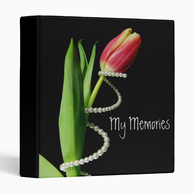 Pearls on Spring Tulip  Binder (Front/Spine)