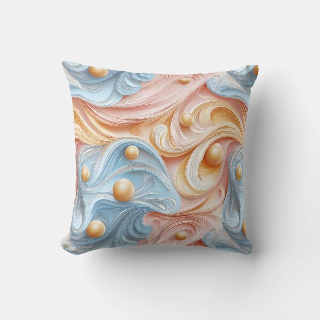 Pearls on Waves of Serenity Throw Pillow (Front)