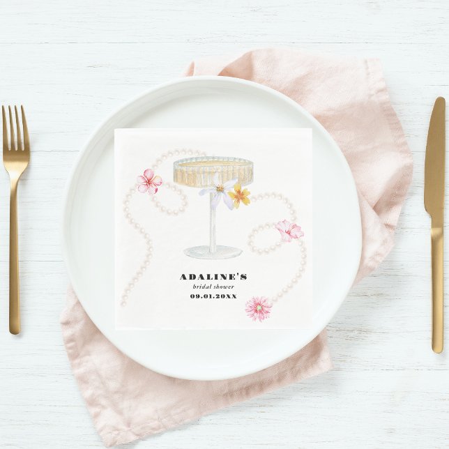 Pearls, Petals & Prosecco | Pearls & Petals Bridal Napkin (Creator Uploaded)