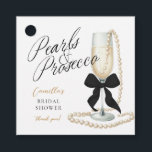Pearls & Prosecco Black Bow Bridal Shower Favour Tags<br><div class="desc">Pearls & Prosecco Gold Minimal Bridal Shower Napkins with a black bow.</div>
