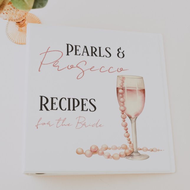 Pearls & Prosecco Blush Pink Bridal Shower Recipe Binder (Creator Uploaded)