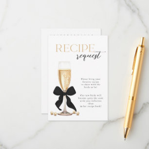 Pearls & Prosecco Bridal Recipe Enclosure Card