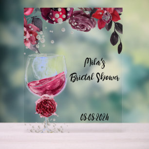 pearls & prosecco bridal shower acrylic sign