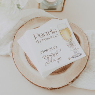Pearls & Prosecco Bridal Shower Elegant Napkin