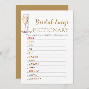 Pearls & Prosecco Bridal Shower Emoji Pictionary Invitation