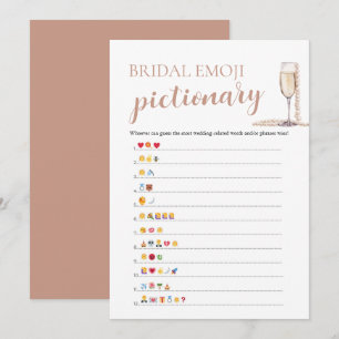 Pearls & Prosecco Bridal Shower Emoji Pictionary Invitation