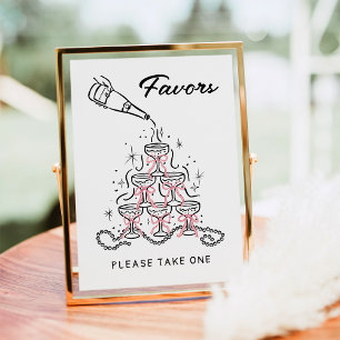 Pearls & Prosecco Bridal Shower Favours Sign