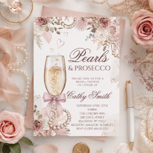 Pearls & Prosecco Bridal Shower Invitation