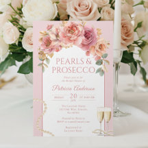Pearls & Prosecco Bridal Shower Invitation
