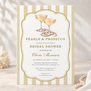 Pearls & Prosecco  Bridal Shower Invitation
