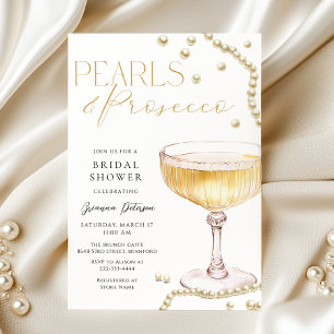 Pearls & Prosecco Bridal Shower Invitation