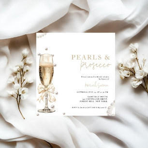 Pearls & Prosecco  Bridal shower Invitation