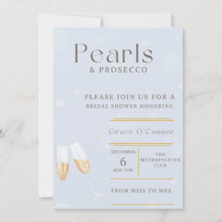Pearls & Prosecco Bridal Shower Invitation