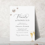 Pearls & Prosecco Bridal Shower Minimalist Elegant Invitation<br><div class="desc">Surprise your loved ones with this elegant invitation,  featuring elegant script & editable details. Easily customize it by clicking on the "personalize" option.</div>