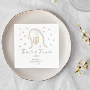 Pearls & Prosecco - bridal shower Napkin