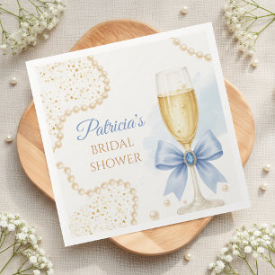 Pearls & Prosecco Bridal Shower Paper Napkin