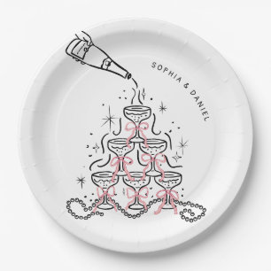 Pearls & Prosecco Bridal Shower Paper Plates