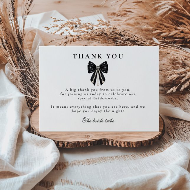 Pearls & Prosecco Bridal Shower Thank You Card (Creator Uploaded)