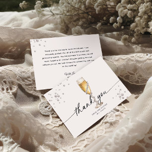 Pearls & Prosecco Bridal Shower Thank You Card