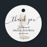Pearls & Prosecco Bridal Shower Thank You Favour Tags<br><div class="desc">Pearls & Prosecco bridal shower favour tags feature pearls draped from an elegant flute with Thank You and your details in chic lettering. MATCHING items in our collection.</div>