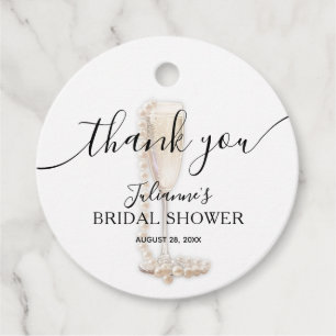 Pearls & Prosecco Bridal Shower Thank You Favour Tags