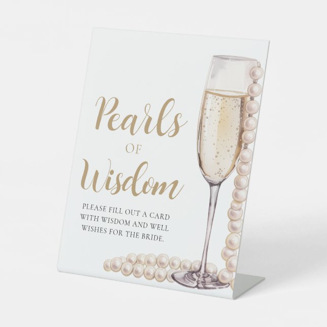 Pearls & Prosecco Champagne Pearls of Wisdom Sign (Front)