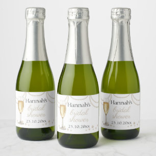 Pearls Prosecco elegant Bridal Shower mini bubbles Sparkling Wine Label