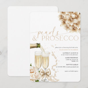 Pearls Prosecco Elegant Modern Bridal Shower Invitation