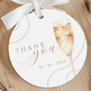Pearls & Prosecco Gold Bridal Shower Favour Tags