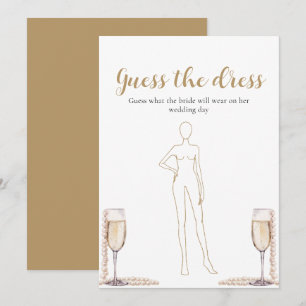 Pearls Prosecco Guess The Dress Bridal Shower Game Invitation